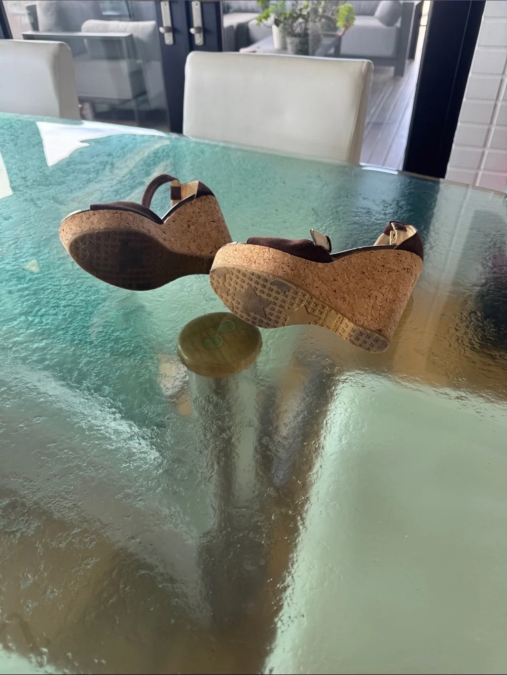 Jimmy Choo Women’s Brown Cork Wedge Sandals